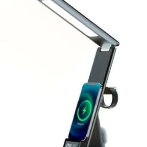 lampa birou cu încărcare wireless 15W, ceas și control touch