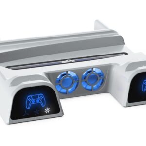 Cooler PS5 DOBE alb cu stand de răcire și încărcare controllere