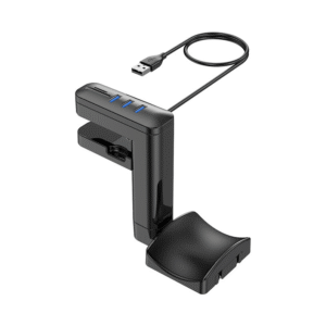 Suport căști USB 3.0 cu cititor carduri, porturi multiple și fixare pe birou